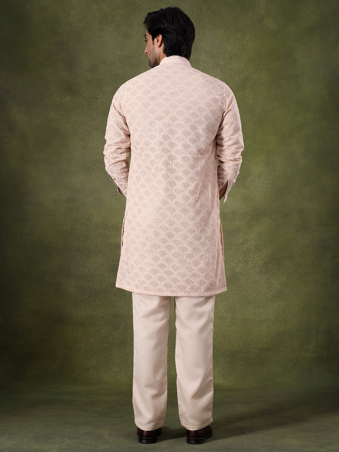 Fawn Subtle Work Ethnic Kurta Set