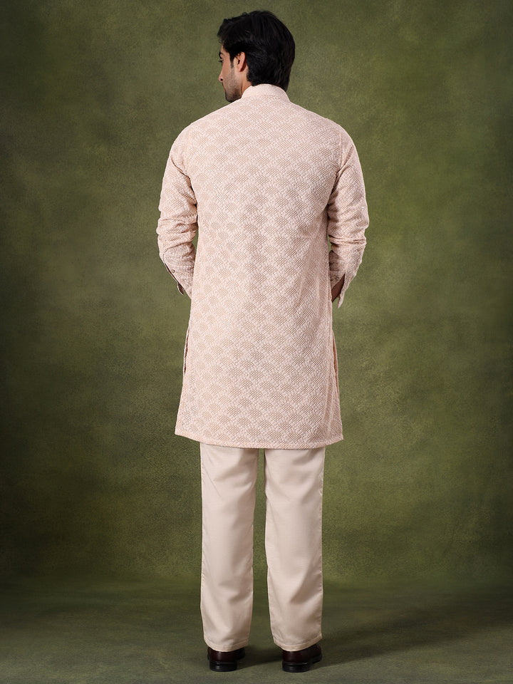 Fawn Subtle Work Ethnic Kurta Set