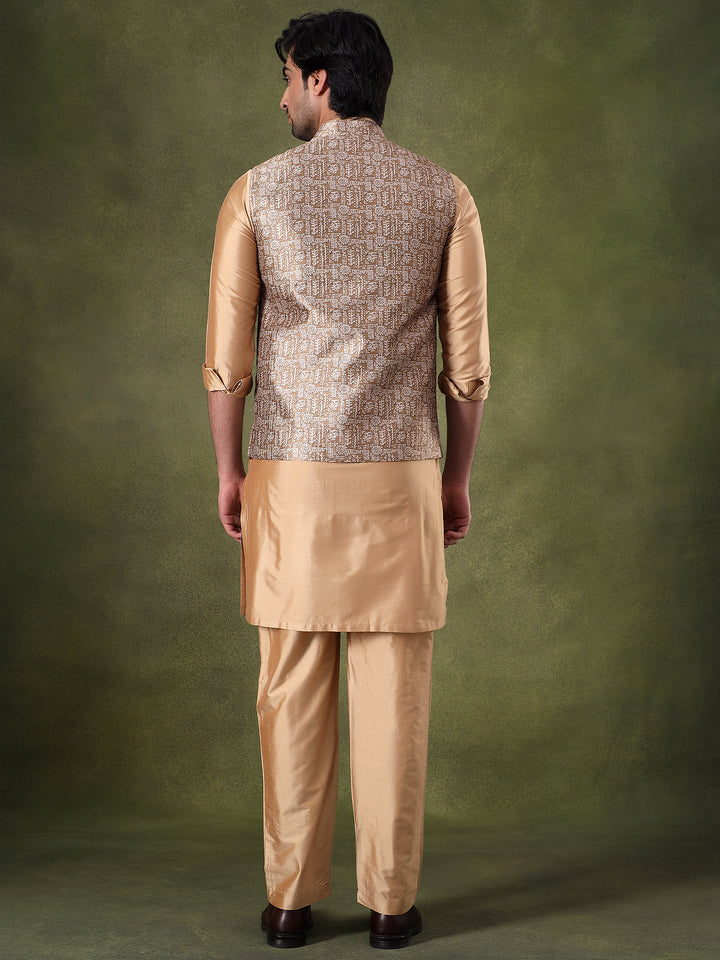Natural Geometric Print Kurta Set