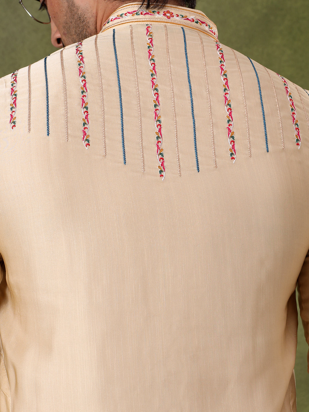 Fawn Regal Embroidered Kurta Set