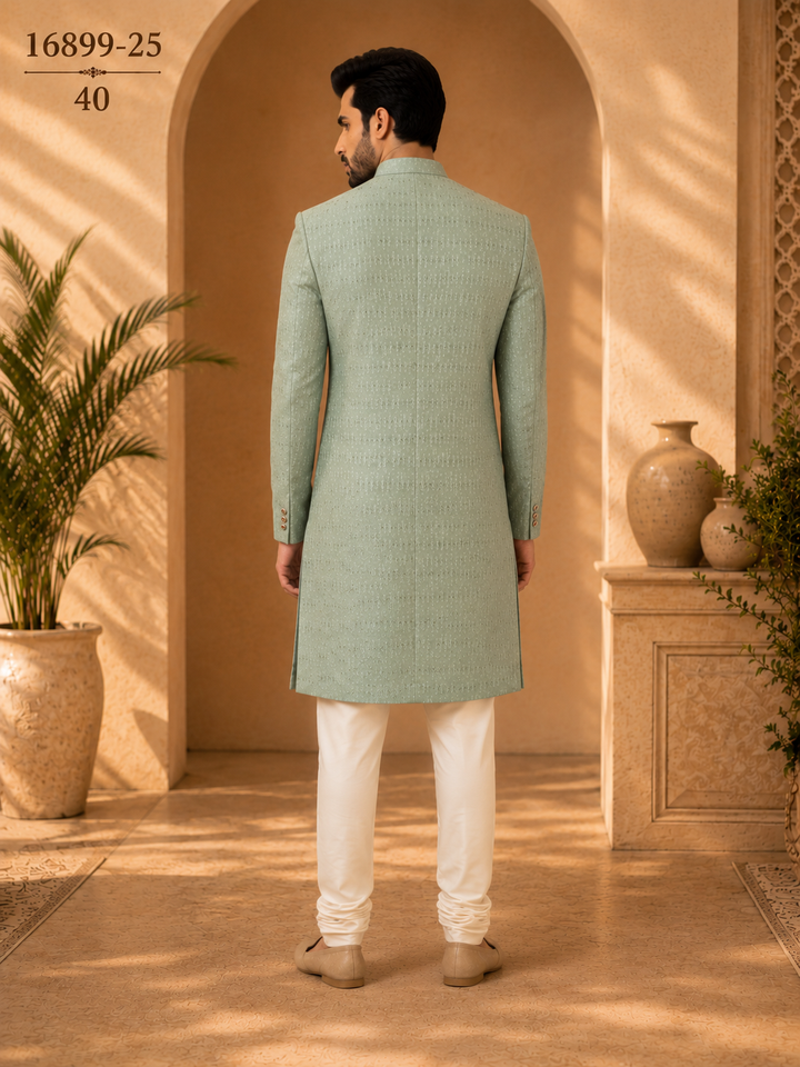 Sage Green velvet Indo Western