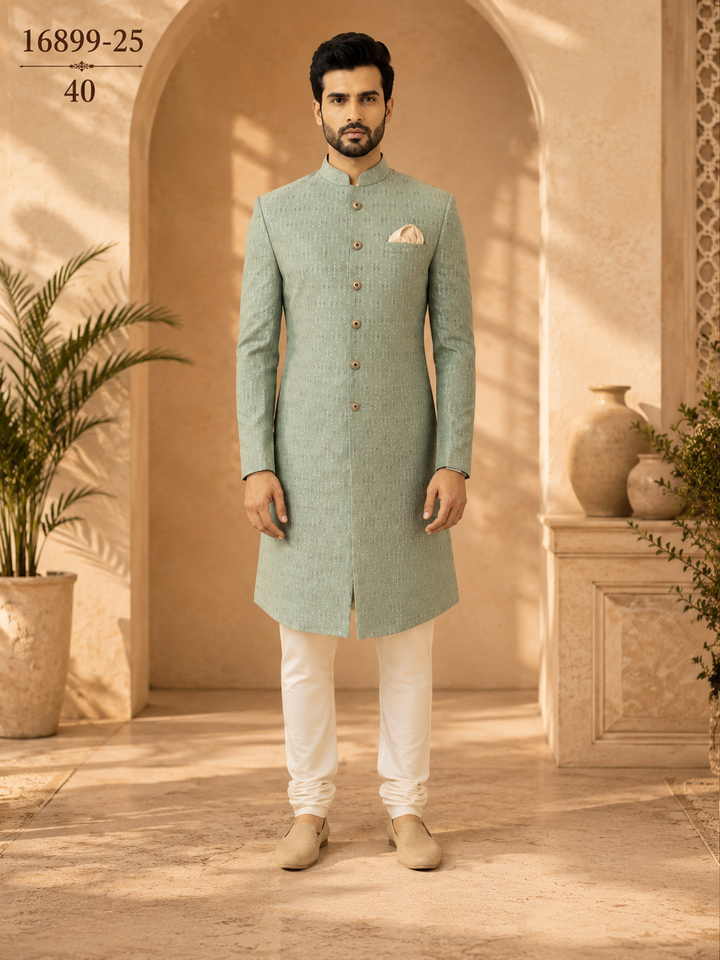 Sage Green velvet Indo Western