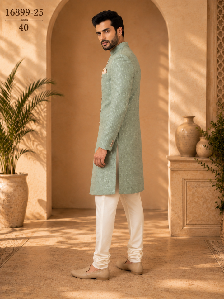 Sage Green velvet Indo Western
